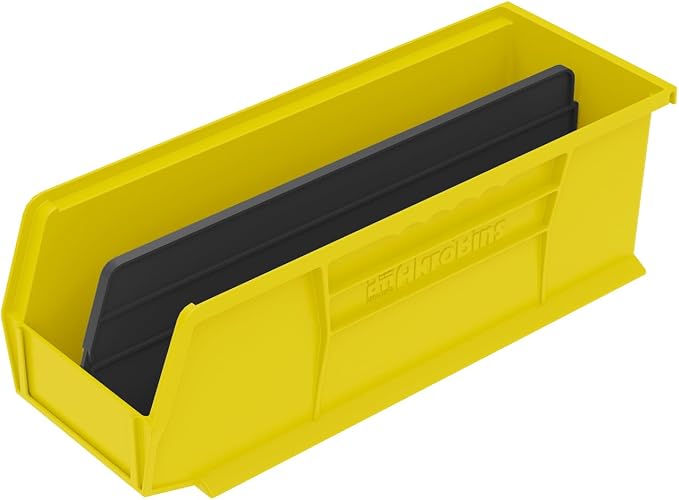 Akro-Mils 40234 Plastic Length Dividers for AkroBins Stackable Storage Bins Model 30234, Custom Storage Inserts for Tools, Crafts & Supplies, 6-Pack, Black