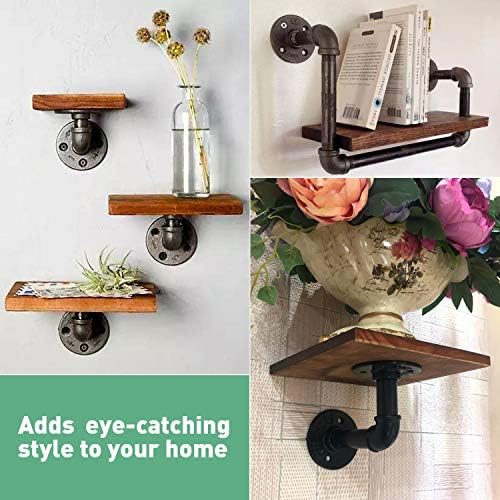 1/2" Pipe Shelf Bracket，Wall Mounted Floating Shelf Bracket, Steam Punk Decor Hanging Wall Metal Bracket, Heavy Duty Dec