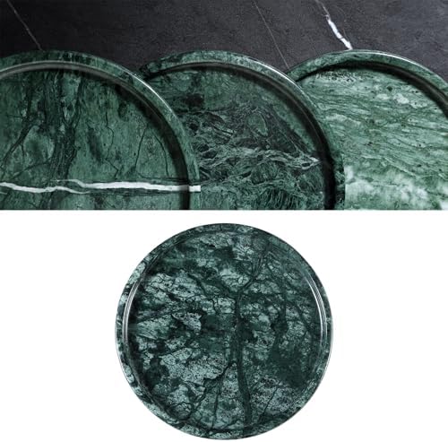 Natural Marble Round Tray - 8 Inch Decorative Tray for Bathroom, Vanity, Jewelry, Decor | Perfect for Organizing Perfume