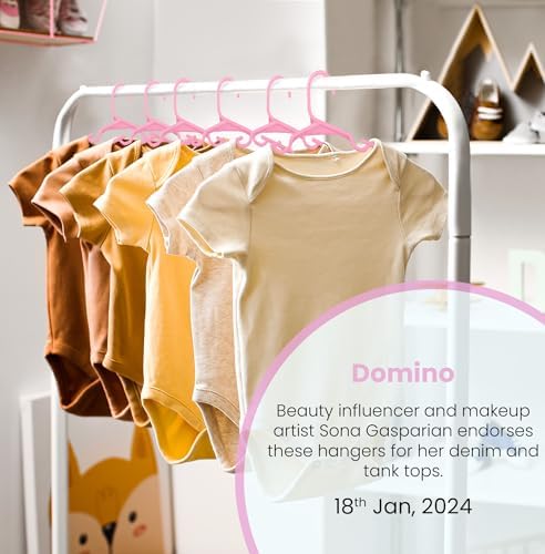 Utopia Home Kids Hangers 20 Pack – 11.5 Inch Baby Closet Hangers Baby Pink