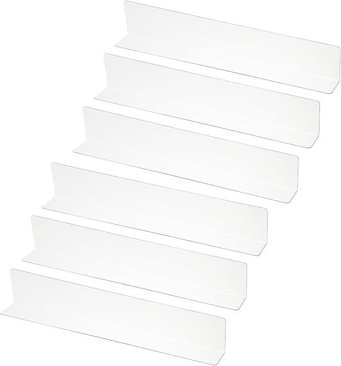 PATIKIL 6 Pack Shelf Dividers for Closet Organization, 13.8x1.57x2.4 Acrylic Closets Separator Kitchen Cabinet Shelves Under Bed Blocker for Bedroom Kitchen Office, Clear