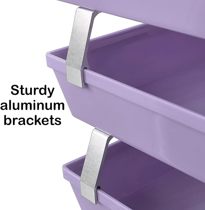 Acrimet Facility 3 Tier Letter Tray, Side Load, Letter Size/A4, Desktop File Organizer, Plastic (Solid Purple Color)