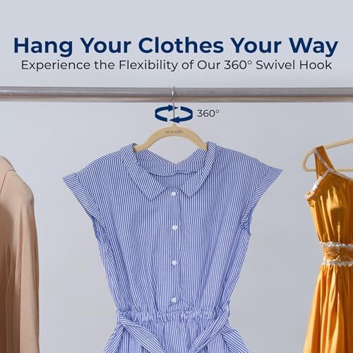 SereneLife 30-Pack Ivory Velvet Clothes Hangers, Non-Slip Heavy Duty