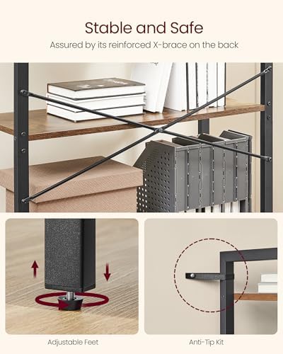 VASAGLE 5-Tier Bookshelf, Bookcase with Shelves, Storage Shelf, Living Room
