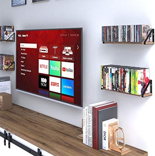 Wallniture Ponza Floating Shelves Wall Mounted Set of 4, Wall Shelves for Bedroom, Bathroom, Living Room, Kitchen, Natur