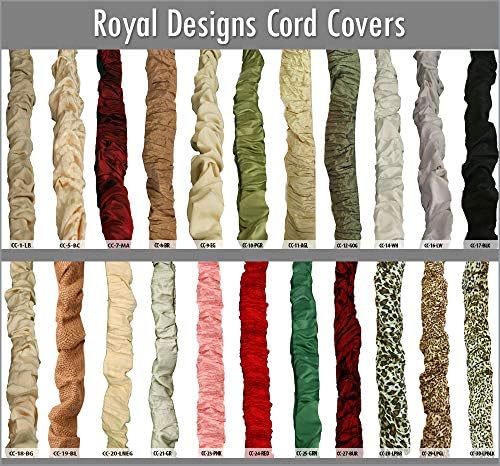 Royal Designs, Inc. CC-17-BLK Black Cord & Chain Cover 4' Silktype Fabric Touch Fastener, Black