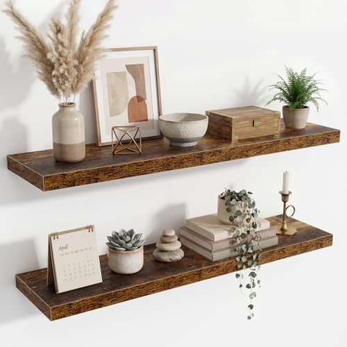 Floating Shelves for Wall,40 Inch Long Floating Shelves Set of 2,9.3" Deep Floating Shelf for Home Decor,Wall Mounted Bo