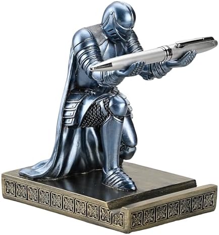 Windbreaker Soldier Knight Pen Holder Personalized Desk Accessory Blue