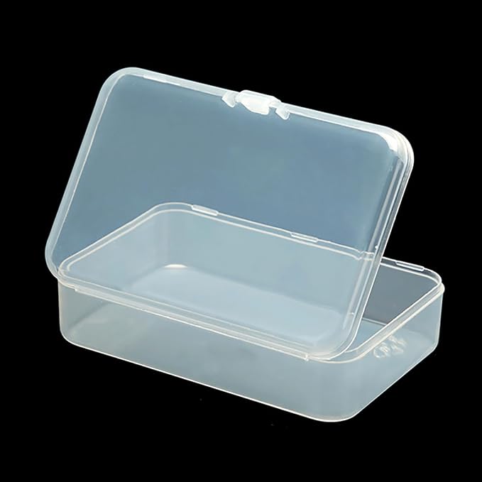 12 Pack Rectangle Clear Craft Supply Case (3.58 x 2.32 x 0.98 Inch), Small Plastic Containers for Small items, Crafts, Beads, Coins, Jewelry and Business Cards