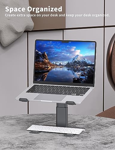 ALASHI Laptop Stand, Height Adjustable Desk Riser, 10-17.3", Gery
