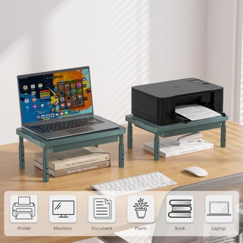 WALI 3 Height Adjustable Computer Monitor Stand with Storage, up to 44 lbs
