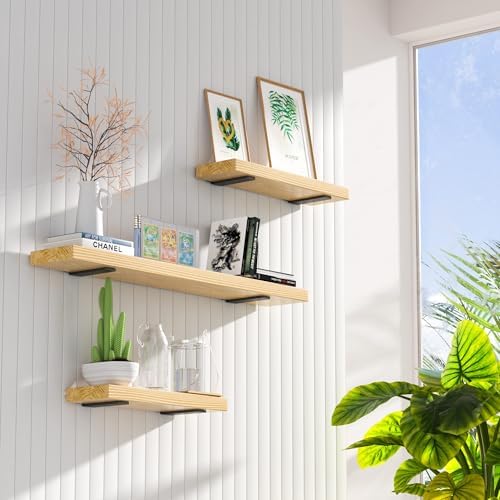 Floating Shelf Brackets 6 Inch 4 Pack, Hidden L Brackets for Shelves Black
