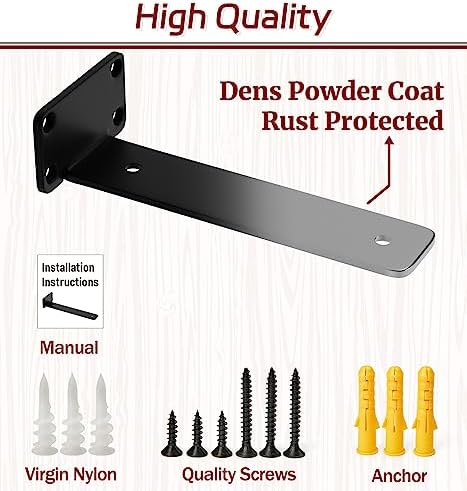 8 Inch Shelf Brackets, 12 Pack Floating Shelf Bracket, 1/5" Thick