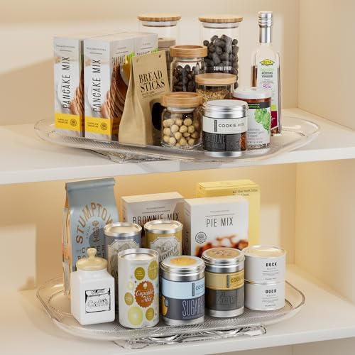 LAMU Lazy Susan Organizer Turntable 15.67''x11.7'' for Refrigerator Organizers and Storage, Fridge Organizer, Condiment 