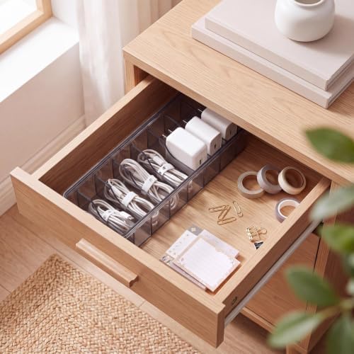 Tatuo Cord Organizer for Drawer Desktop, Gray, 1 Pack