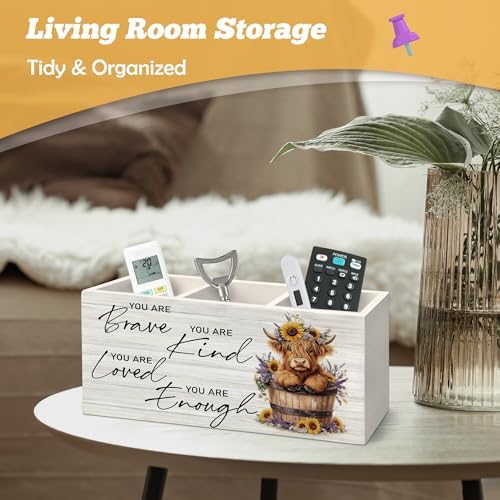 Inspirational Highland Cow Pen Holder Organizer for Desk Accessories