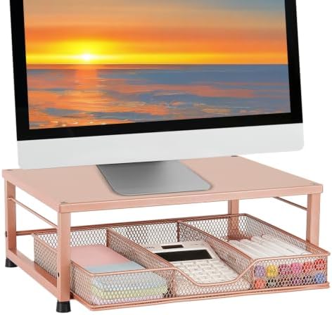 Computer Monitor Stand for Desk, Small Laptop Stand Riser, Broze