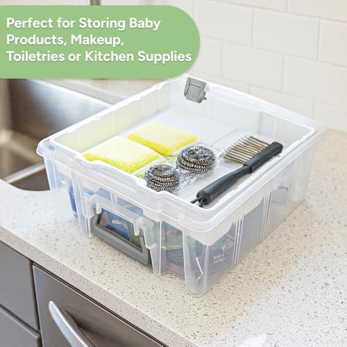 Best Kept Super Satchel Double Deep with Lift-Out Tray, Clear