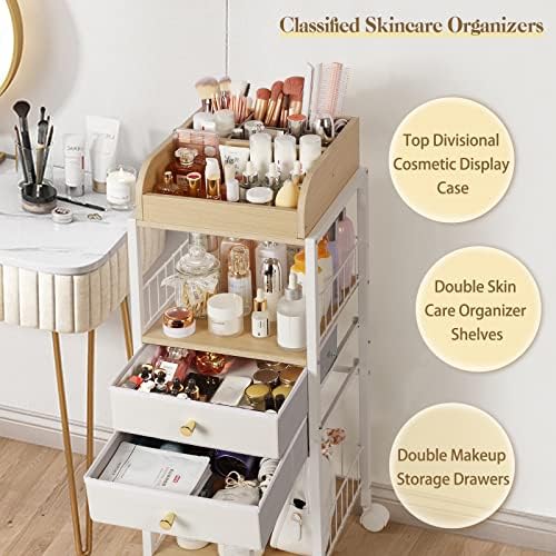 Makeup Organizer, Floor Skincare Organizers, Make Up Organizers and Storage with Drawers, Vanity Organizer Cosmetics Dis