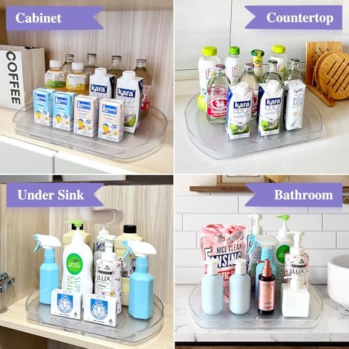 Incostar 360° Rotating Lazy Susan Turntable - Multifunctional Rectangular Organizer 15.1" x 11.4" for Refrigerator, Cabi