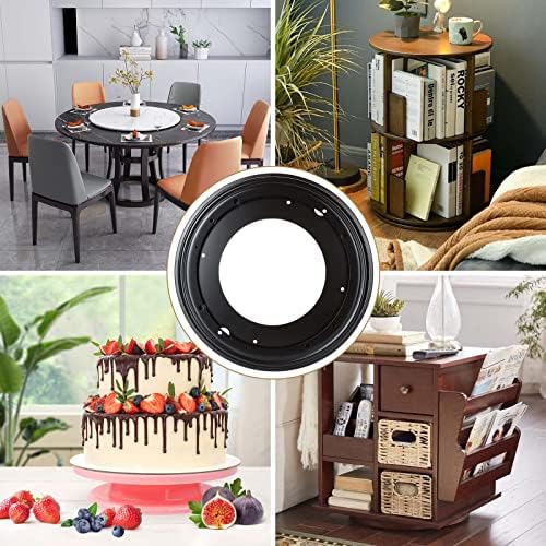 12 inch Lazy Susan Hardware, 4 Pcak Large Lazy Susan Turntable Bearing 5/16" Thick 1000lbs, Lazy Susan for Table, Servin