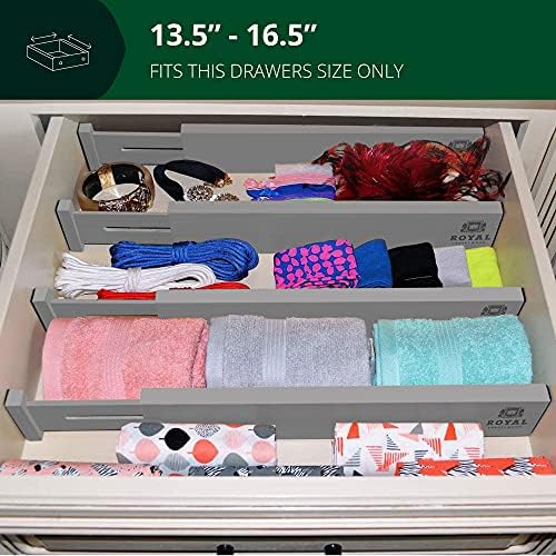 ROYAL CRAFT WOOD Adjustable Bamboo Drawer Dividers Organizers - Expandable Drawer Organization Separators For Kitchen, D
