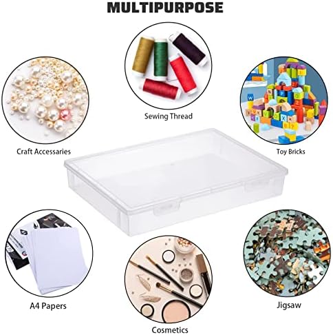 BTSKY Clear Plastic Storage Box with Flap Lid, Multipurpose Craft Organizers and Storage Box Art Supply Storage Organize