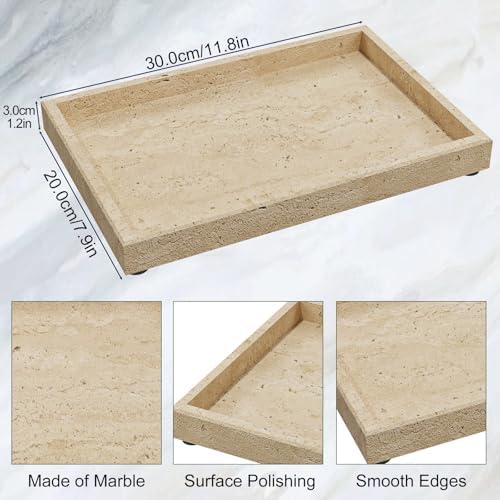 Marble Tray Bathroom, Pure Natural, 11.8x7.9x1.2 in, Travertine