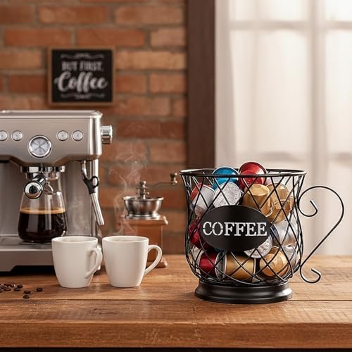 TreeLen K Cup Holder Coffee Pod Holders for 35 Kcups Keurig Storage Organizer Coffee Bar Accessories for Counter - Matte