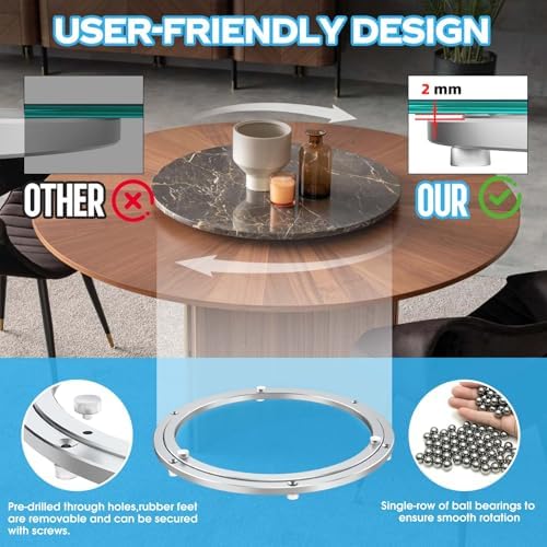 Lazy Susan Hardware 8 Inch Heavy Duty Turntable Bearing Swivel Base Kit