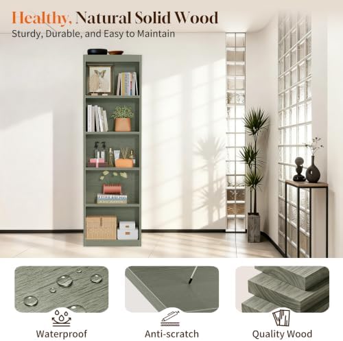5 Tier Bookshelf,Open Storage Book Shelf,68 Inch Bookcase