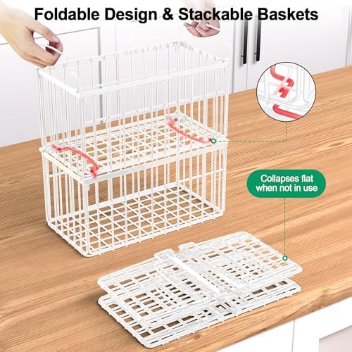 Freezer Organizer Bins, 2 Pack Big Baskets for 5/ 7 Cu.FT Deep Freezer