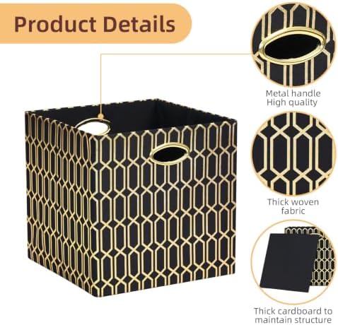 Posprica 11x11x11 Foldable Fabric Storage Cube Organizer Bins Cubby Baskets