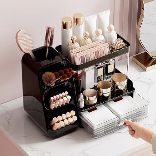 UFORU Makeup Organizer Countertop with Brush Holder for Vanity Bathroom