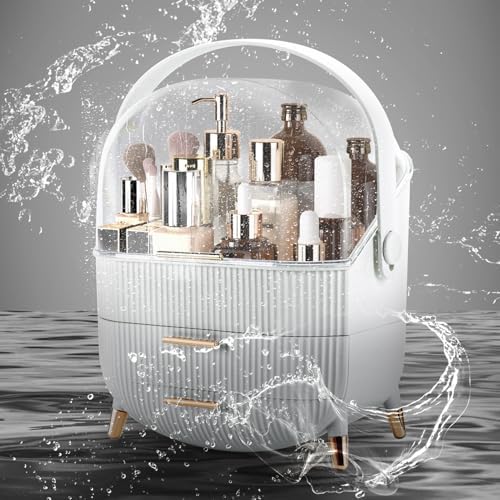 Makeup Organizer, Large Skincare Organizer for Vanity with Drawers & Cover