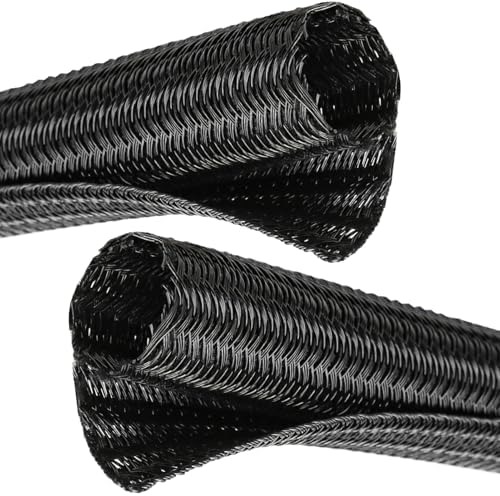 Cable Management, 16FT Wire Management Computer Cord Desk Organizer Protectors from Pets No Chew (Black, 13mm-(1/2"))
