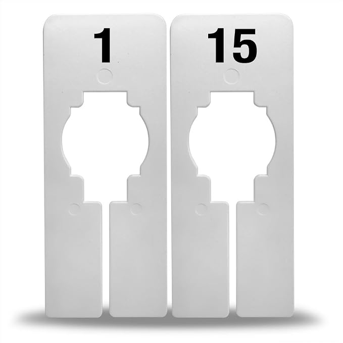 3 Sets of Juniors Clothing Rectangle Size Dividers - Size 1-21 (odd) (White with Black Print)