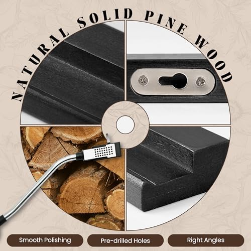 RICHFOCUS Vinyl Wall Mount, 2 Pack Solid Wood Record Shelf, Album Record Holder Display, 12 inch Floating Shelves for Wa