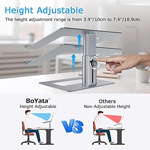 BoYata Laptop Stand, Height Adjustable Laptop Riser for 11-17" Laptops