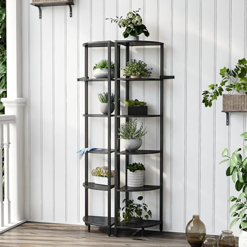 6 Tier Corner Shelf, Tall Corner Shelves Stand Ladder Shelf Bookshelf