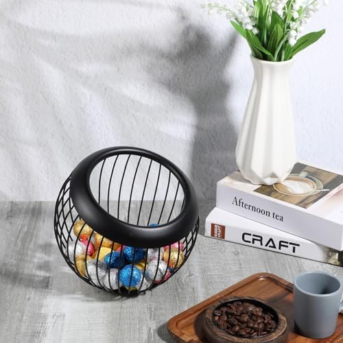 Molain Large Capacity Coffee Pod Holders Basket, Metal Espresso Pod Holder, Coffee Bar Organizer for Counter, Kcup Stora