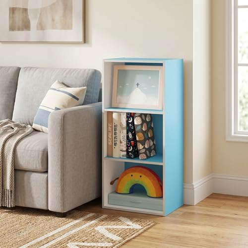 3-Tier Bookshelf, Cube Bookcase, Book Shelf, Cube Storage Organizer with Open Shelf, 9.3 x 16 x 31.4, for Home Office, L