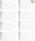 EASEPRES 8 Pack White Plastic Single Pocket Hanging File Organizer, Wall Mount Paper Mails Magazines Holder, Mounted Folder Bins for Office, School and Home, 12.99x4.13x7.48 inches