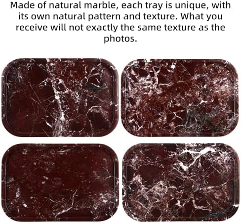 Marble Bathroom Vanity Decorative Tray, Rosso Lepanto, 12 * 8 * 0.8