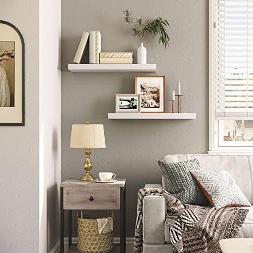 HOOBRO Floating Shelves for Wall, Wall Mounted Shelf Set of 2, 23.6" Hanging Shelf with Invisible Brackets, for Wall Dec