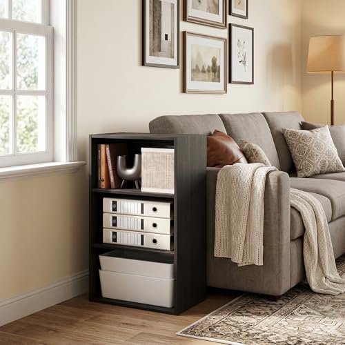 3-Tier Bookshelf, Cube Storage Organizer Bookcase, Book Shelf with Open Shelf, 11 x 17 x 26, for Home Office, Living Roo
