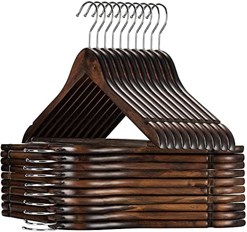 Lotus Wooden Hangers, Solid Wood Shirt Hangers,Dress Coat Jacket Clothes Hangers,with Extra Smooth Finish, 360 Degree Sw