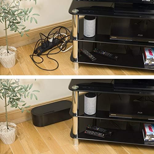 D-Line Cable Management Box (Large) & Cord Spiral Wrap (8.2ft Length) - Black