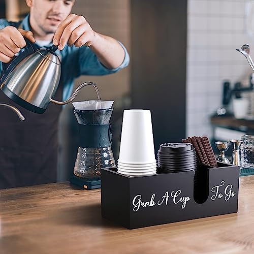 ALELION Coffee Cup Holder for Countertop - Wood Coffee Bar Accessories and Organizer - Coffe Station Organizer for Cup L
