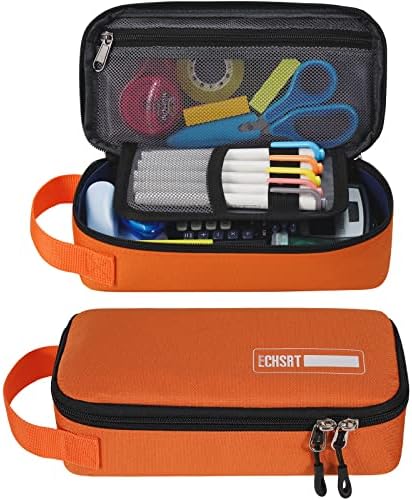 ECHSRT Large Pencil Case, Aesthetic Pen Pouch with Big Capacity, Minimalist Portable Stationery Bag with Handle for Office Organizer Aesthetic Pencil Cases